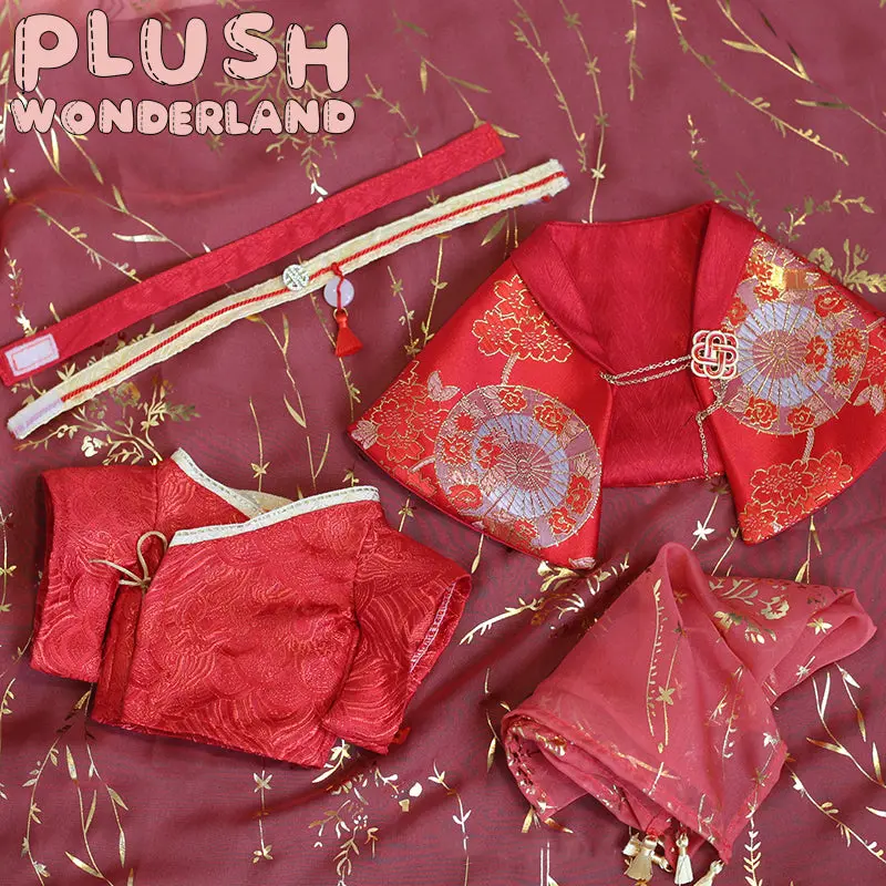 【IN STOCK】PLUSH WONDERLAND Ancient Red Wedding Clothes 20CM Cotton Doll Clothes Black Red - Image 6