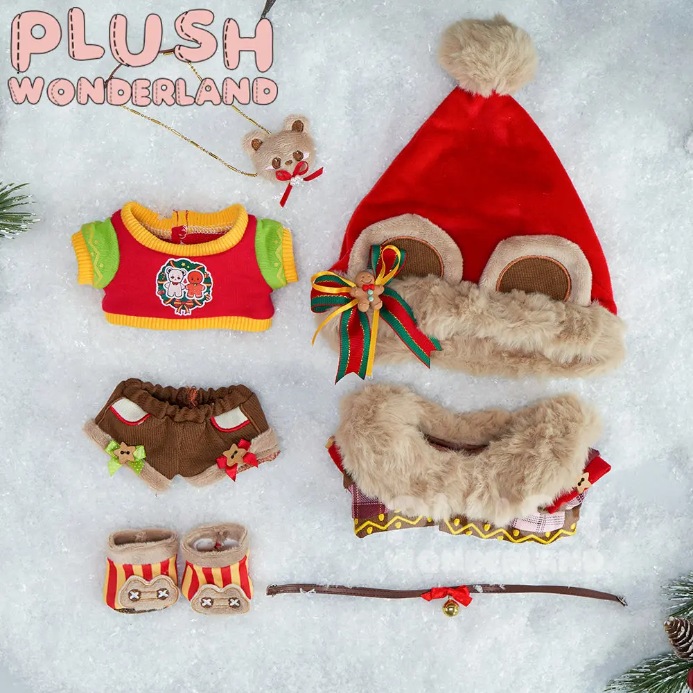 【IN STOCK】PLUSH WONDERLAND Christmas Bear Cotton Doll Clothes 20CM Fluffy Hat Sweater - Image 5