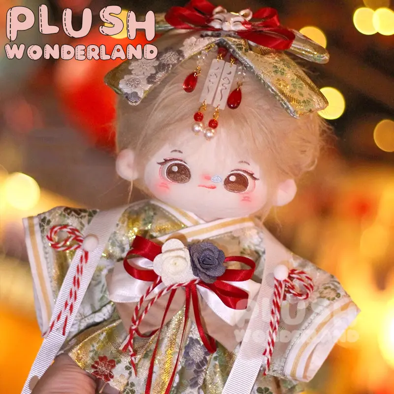 【In Stock】PLUSH WONDERLAND Japanese Kimono Flower Girl Plushies Cotton Doll Clothes 20CM - Image 5