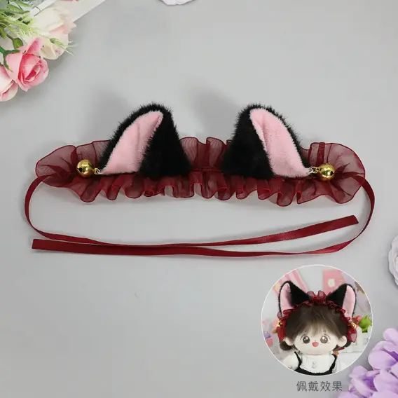 【INSTOCK】PLUSH WONDERLAND Bell Cat Headband 20CM Doll Accessories - Image 4