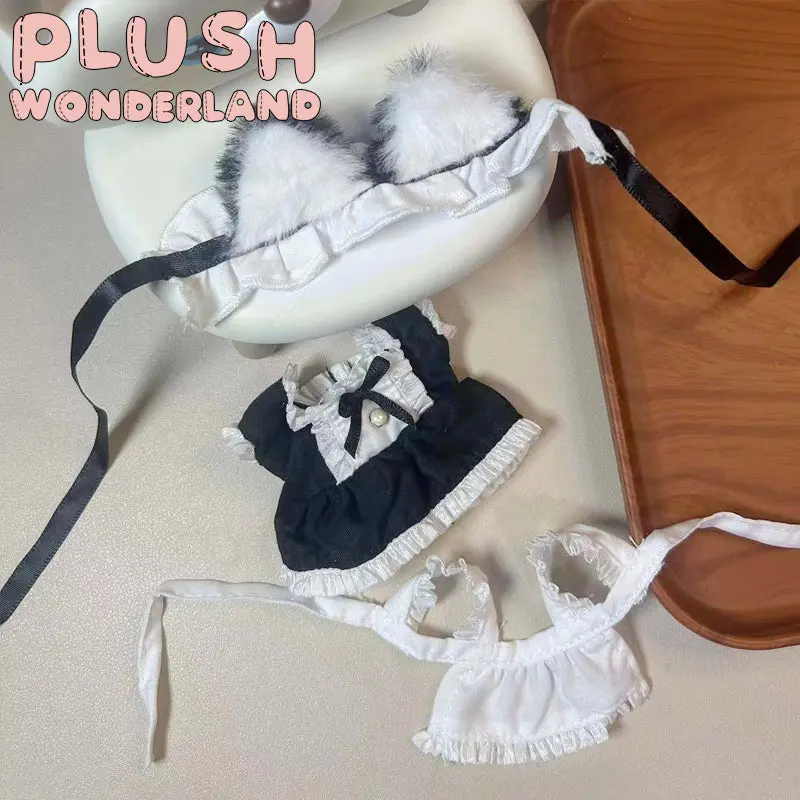 【INSTOCK】PLUSH WONDERLAND Black Lace Maid Suit 10CM/ 20CM Doll Clothes - Image 12