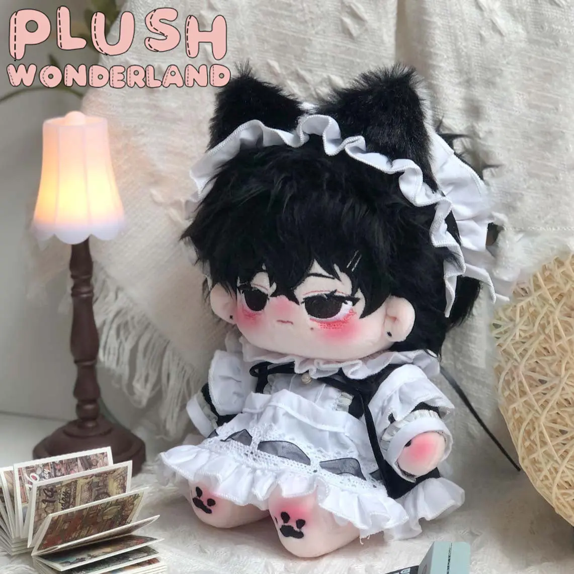 【INSTOCK】PLUSH WONDERLAND Black Lace Maid Suit 10CM/ 20CM Doll Clothes - Image 3