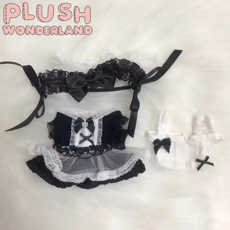 【INSTOCK】PLUSH WONDERLAND Black Lace Maid Suit 10CM/ 20CM Doll Clothes - Image 7