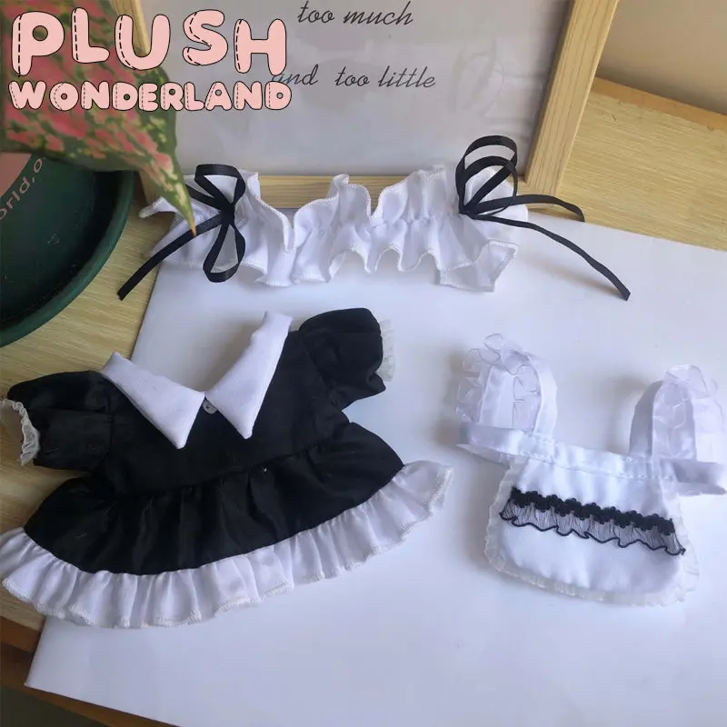 【INSTOCK】PLUSH WONDERLAND Black Lace Maid Suit 10CM/ 20CM Doll Clothes - Image 9