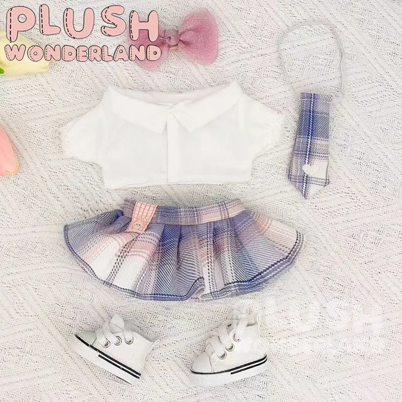 【INSTOCK】PLUSH WONDERLAND Plaid Skirt Suit 20CM Doll Clothes - Image 5
