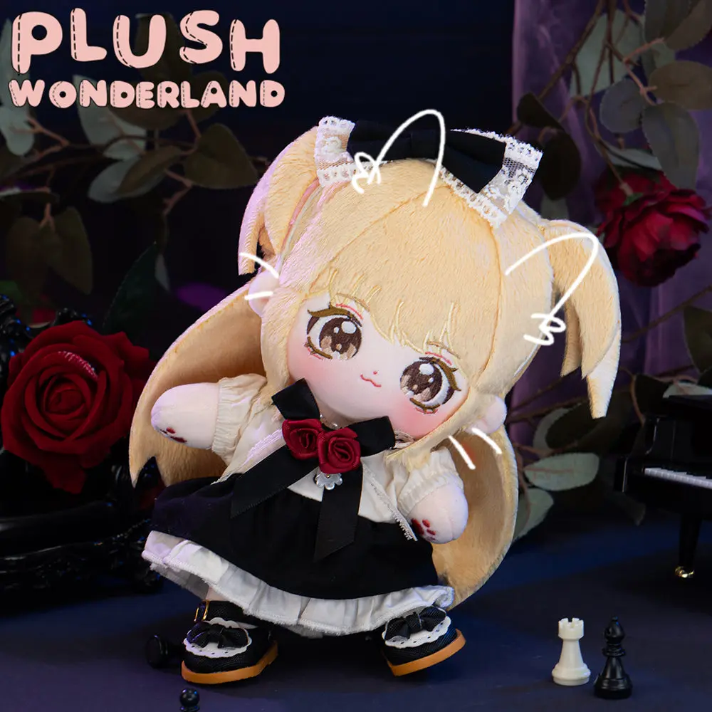 【Sold Out】PLUSH WONDERLAND Anime Apple Berry Sugar Doll Plush 20CM FANMADE Cute Black Outfit - Image 3