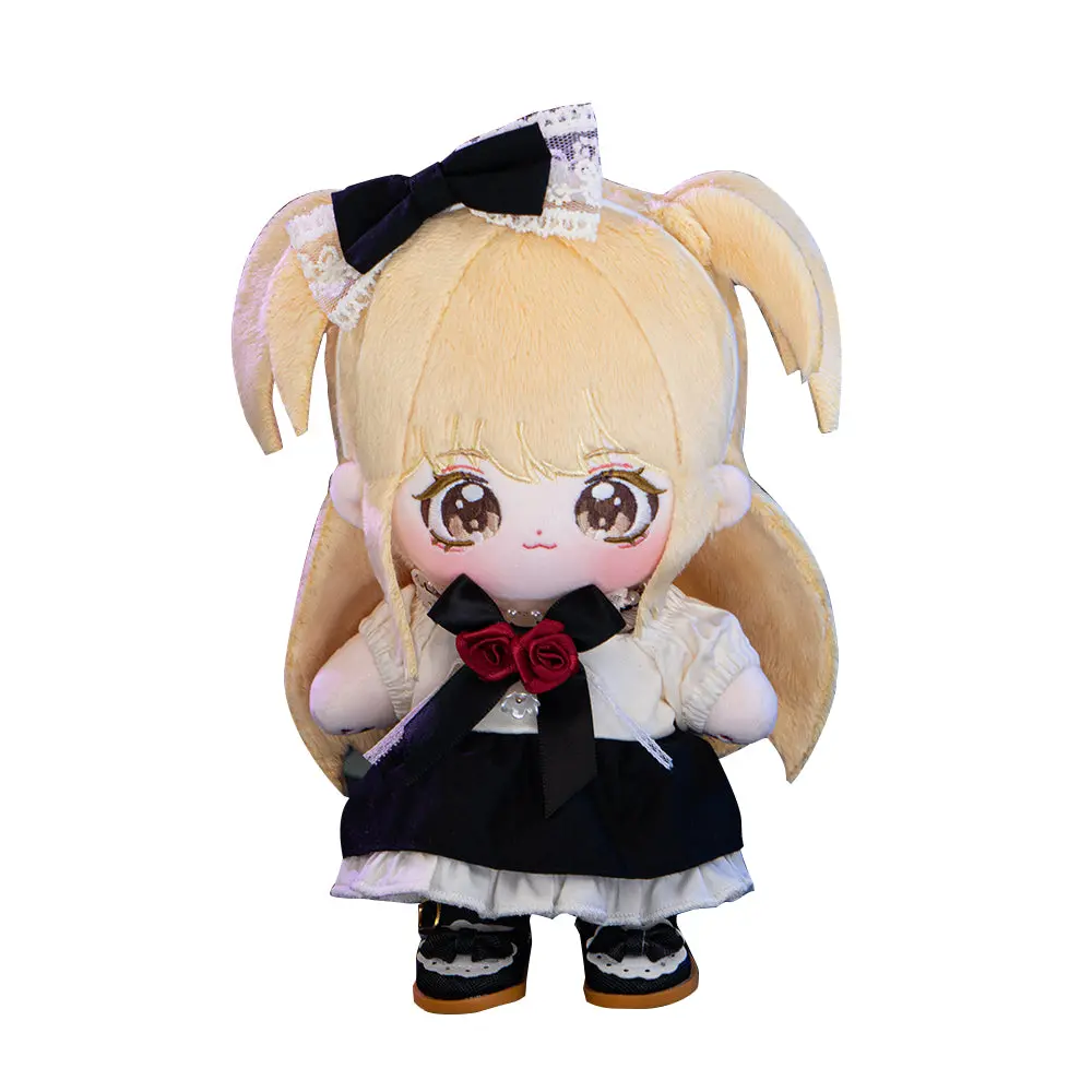 【Sold Out】PLUSH WONDERLAND Anime Apple Berry Sugar Doll Plush 20CM FANMADE Cute Black Outfit - Image 9