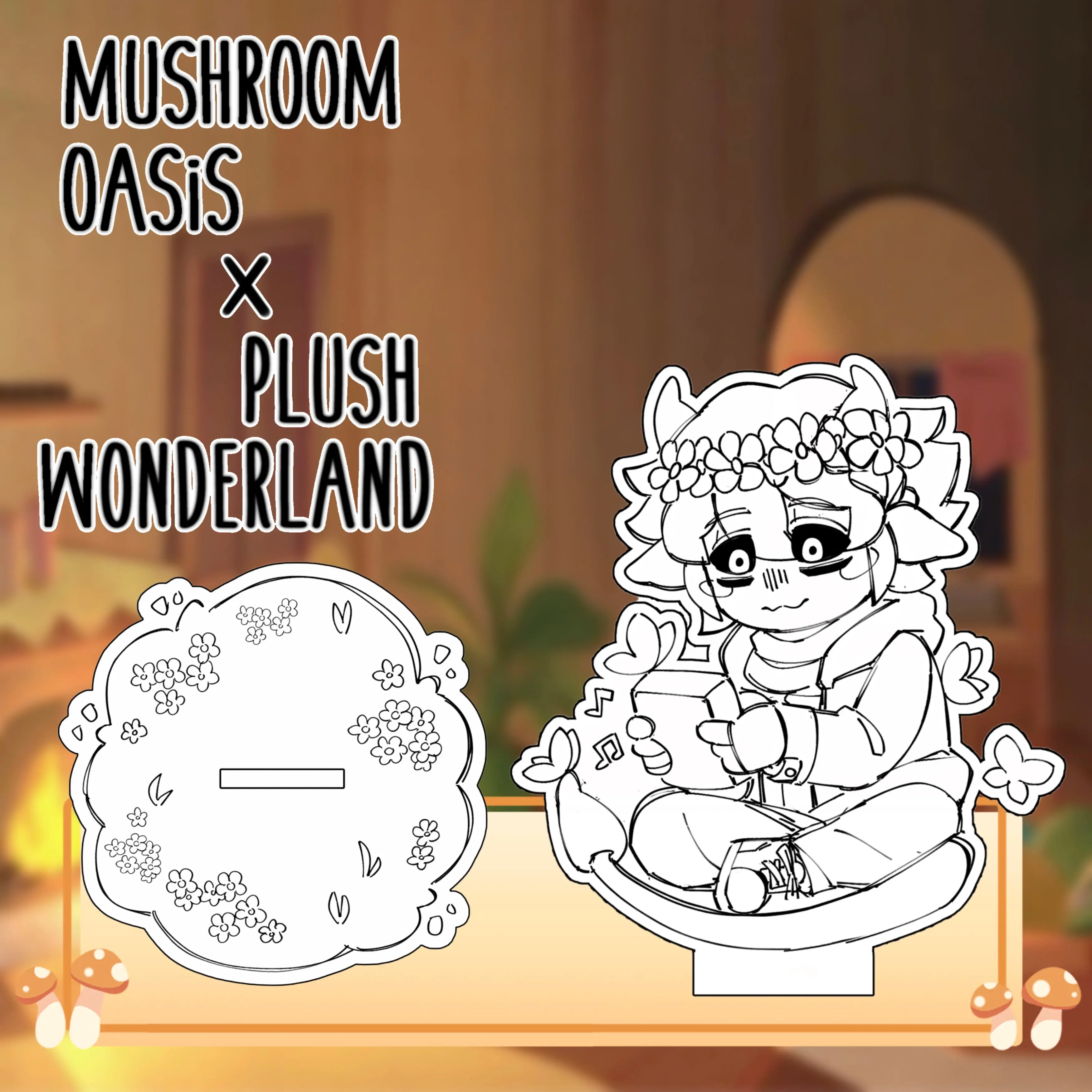 【PRESALE】【Authorized】PLUSH WONDERLAND Mushroom Oasis Mychael 8CM Picnic and Flower Acrylic Standees - Image 4