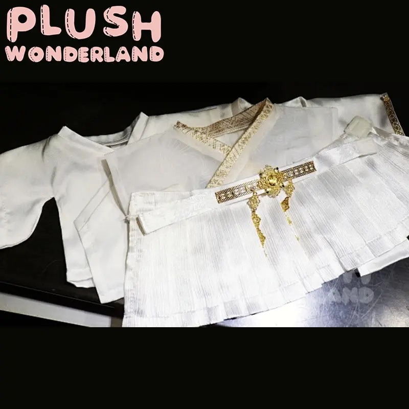 【PRESALE】PLUSH WONDERLAND Traditional style white and gold Fur Collar Suit Set 20CM Doll Clothes - Image 3